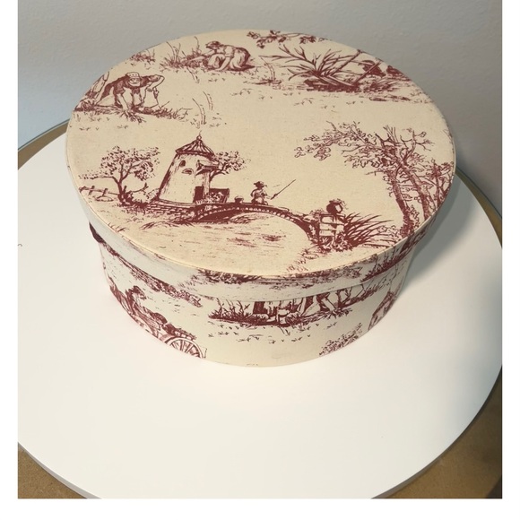 Vintage Martha Barclay Handsewn Reproduction Nesting Bandboxes set 3; S,M,L Pink - Picture 7 of 17